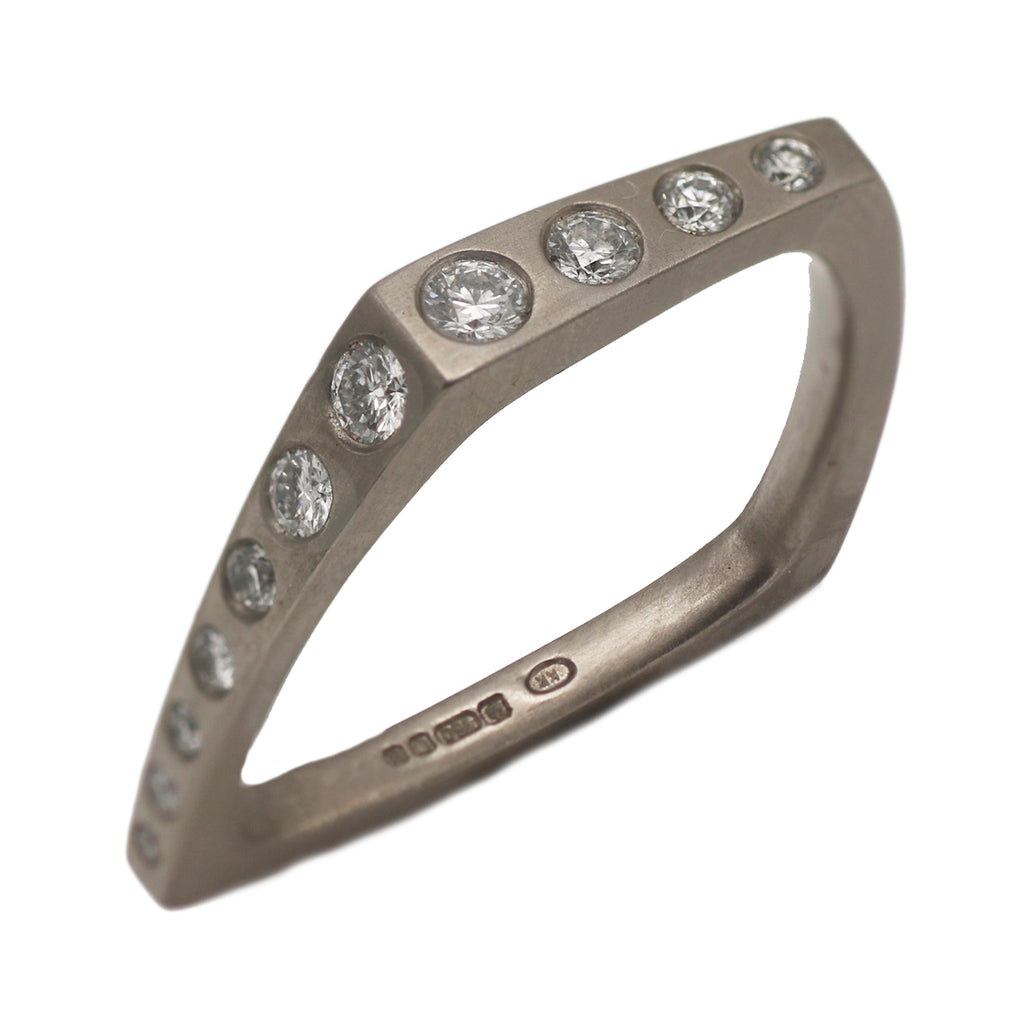 Outlet Ruberg 18ct White Gold Asymmetric Diamond Ring