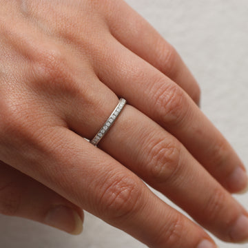 Modern White Gold Half Eternity Ring