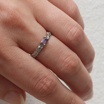 Modern Molten Ring with Purple Tanzanian Spinel