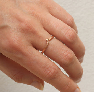 Textured Rose Gold Wishbone Ring