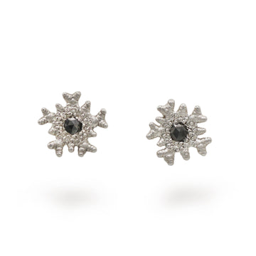 Lukas Svyba Black Diamond Silver Organic Earrings