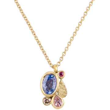 Alison Macleod 18y Fairtrade Gold Happenstance Droplet Pendant with Sapphire