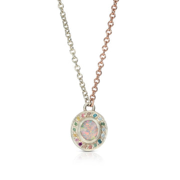 Rachel Jones Milky Way Opal Pendant with Rainbow Diamonds