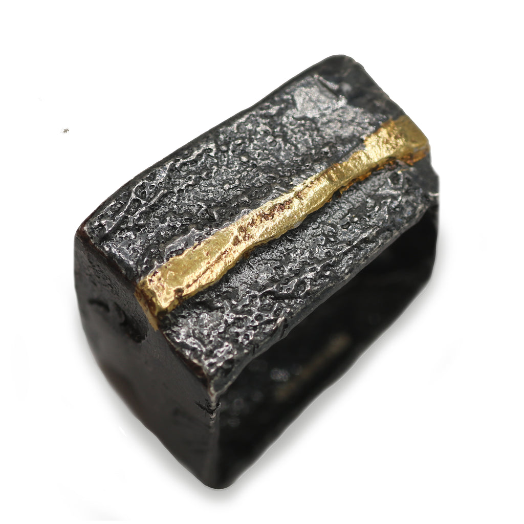 Angela Strachan Oxidised Keum-Boo Square Ring