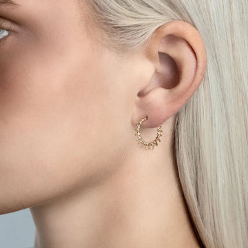 Aurum Small Spiky Hoop Earrings in Gold Plate