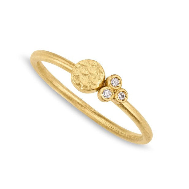 Alison Macleod Catkin Coin Tri Diamond Ring