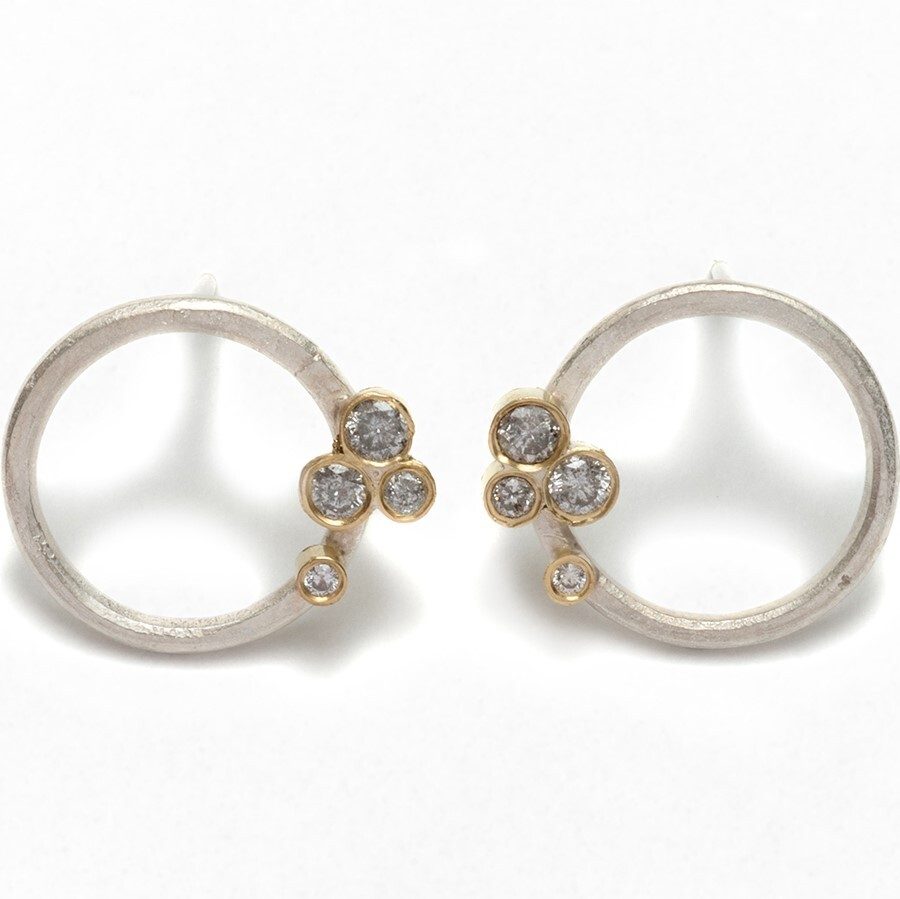 Shimara Carlow Salt and Pepper Diamond Hoop Earrings