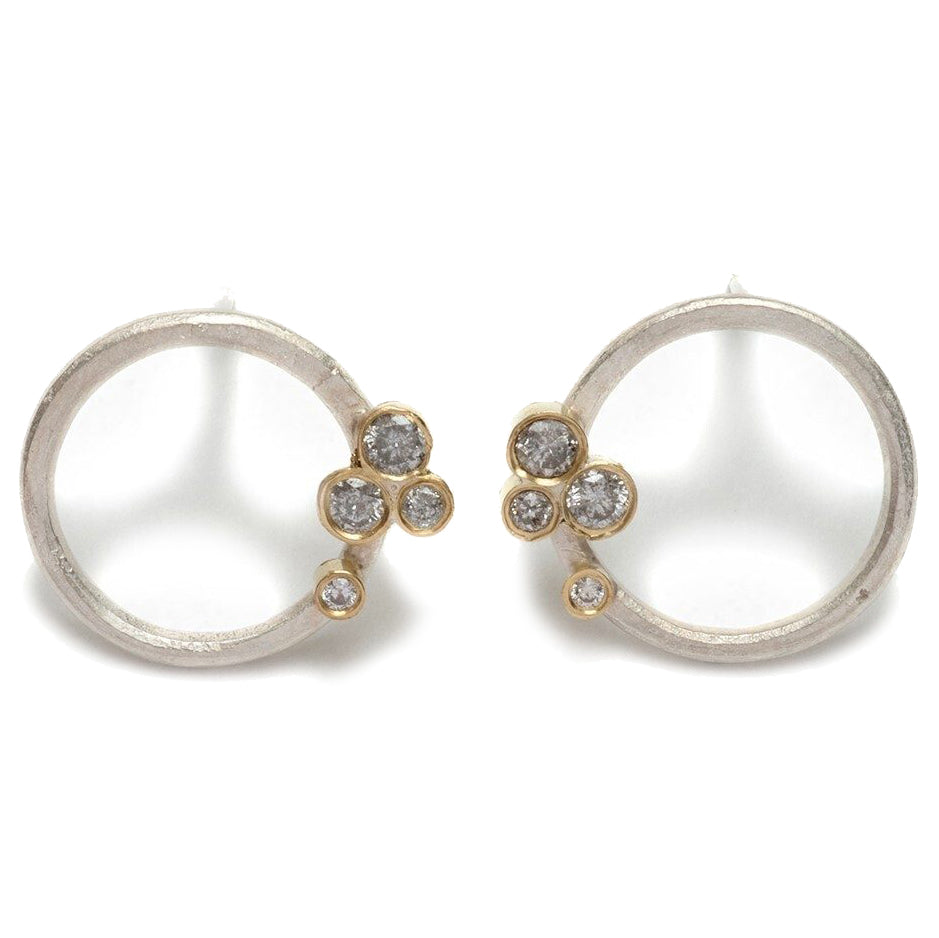 Shimara Carlow Salt and Pepper Diamond Hoop Earrings