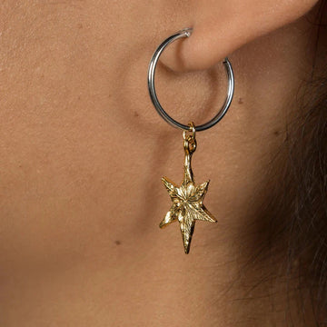 Momocreatura North Star and Moon Hoop Earrings