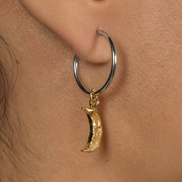 Momocreatura North Star and Moon Hoop Earrings