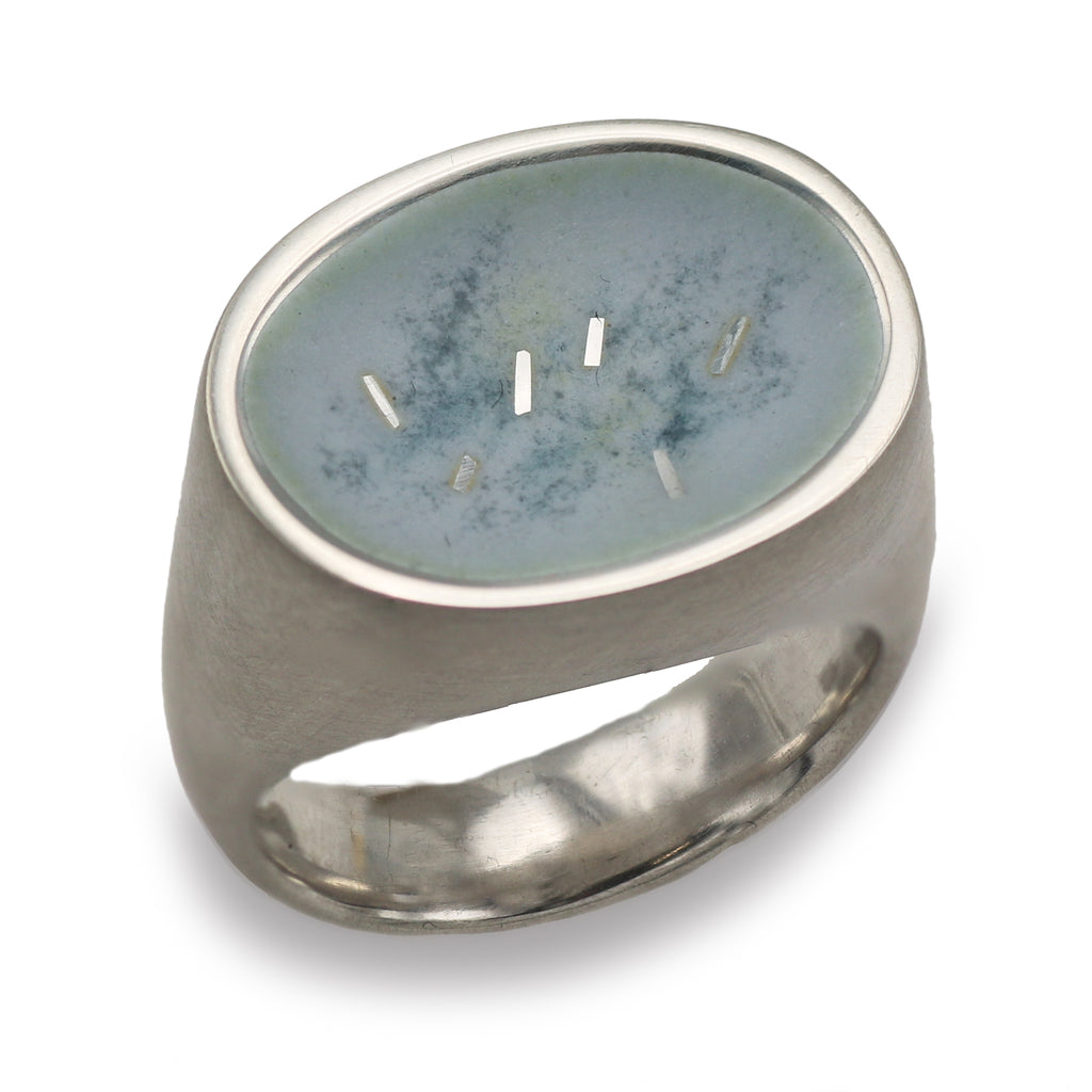 Emma Louise Wilson Silver Rain Ring with Enamel