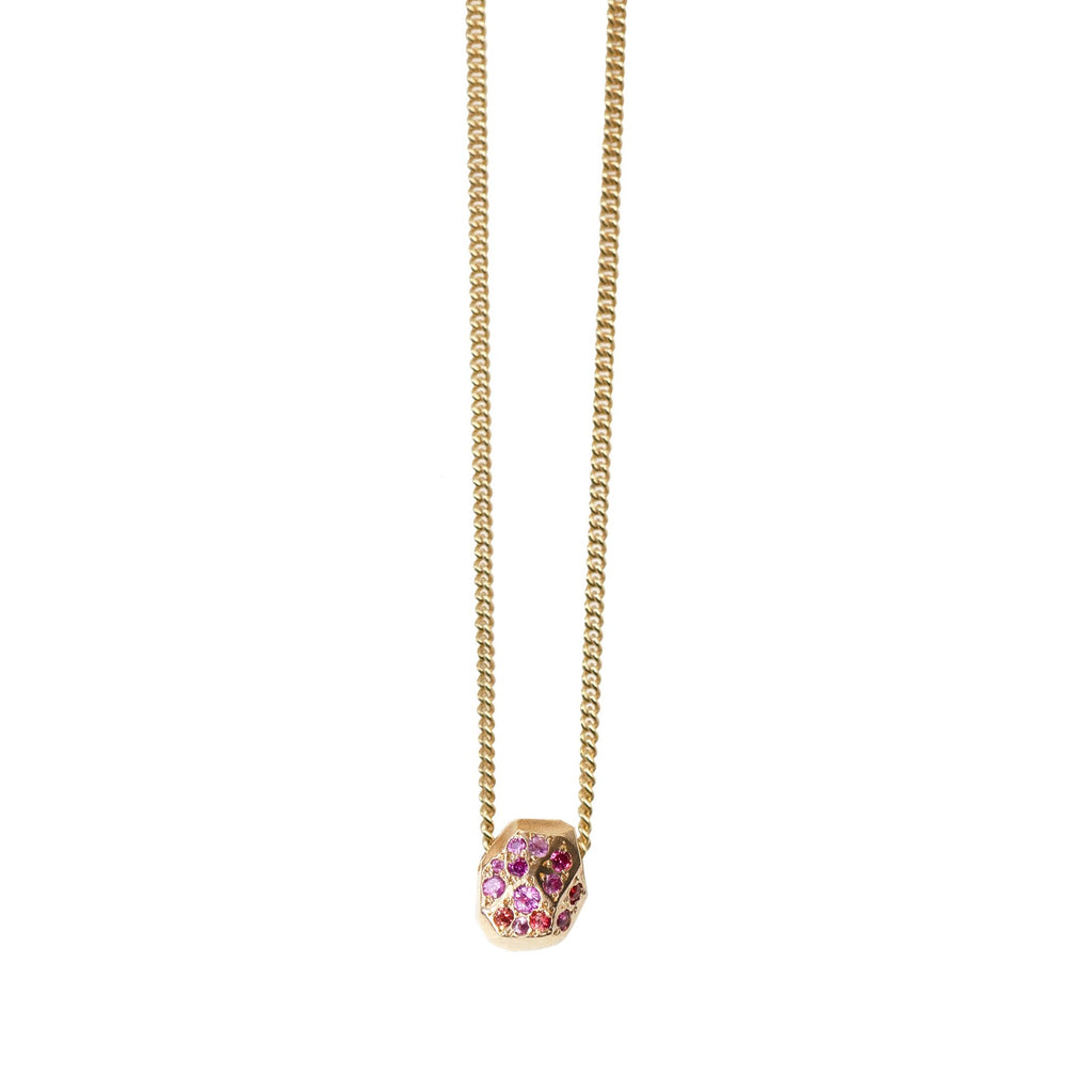 Maria Manola Reversible Necklace 9ct Yellow Gold with Pink Tourmalines and Sapphires