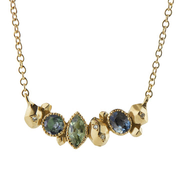 Maria Manola Gea Trio Necklace with Sapphires and Diamonds