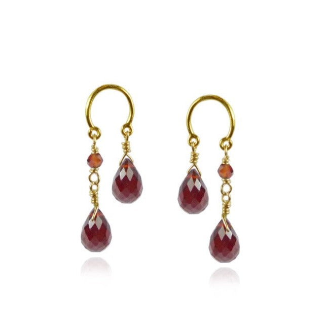 Mounir Garnet Briolette Drop Earrings