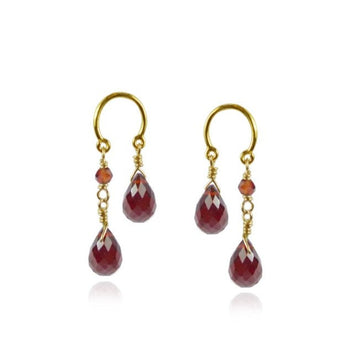 Mounir Garnet Briolette Drop Earrings