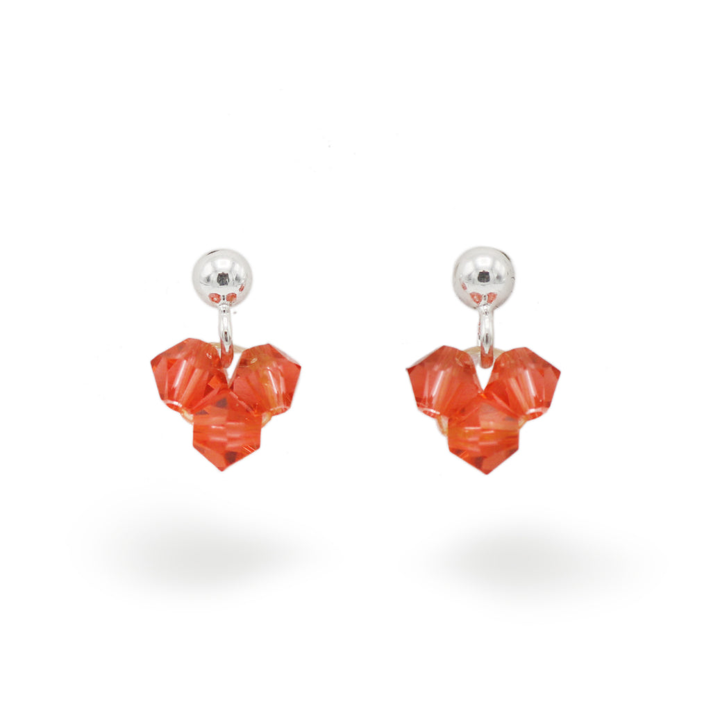 Hester Zagt Coral Crystal Silver Studs