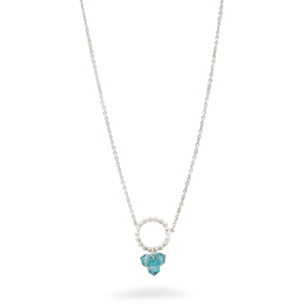 Hester Zagt Turquoise Blue Crystal Silver Pendant