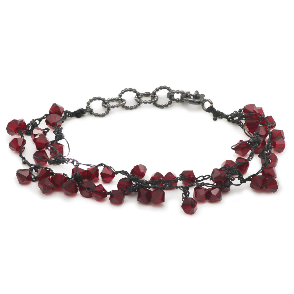 Hester Zagt Burgundy Crystal Bracelet