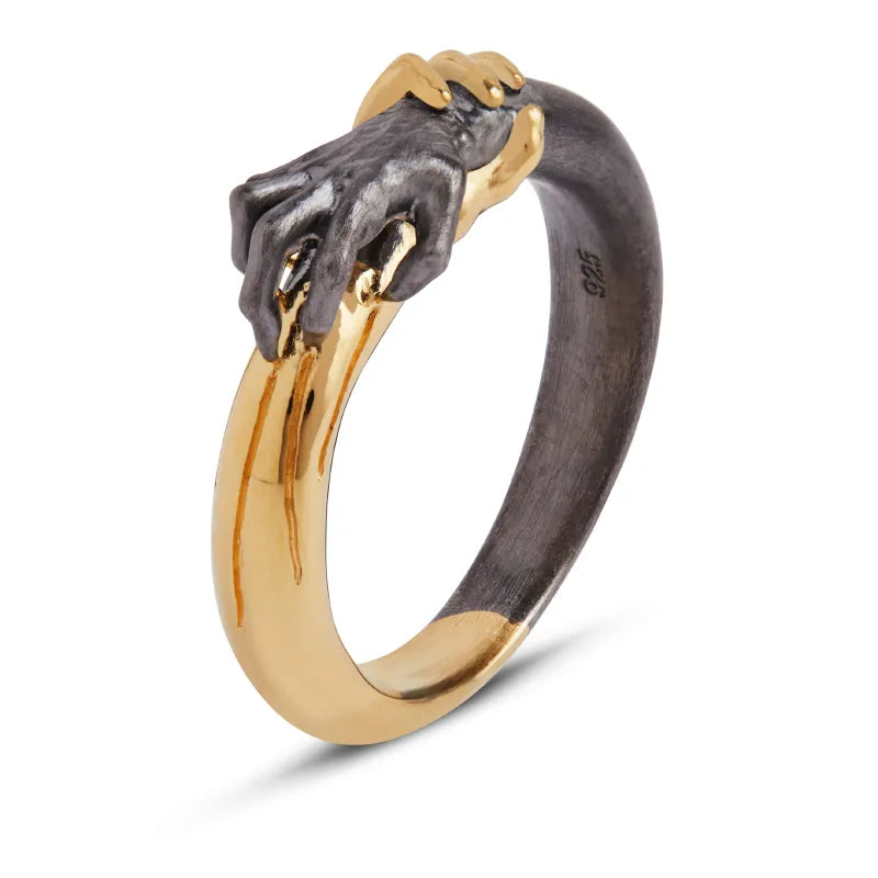 Kasun London Touch No Evil Black and Gold Ring