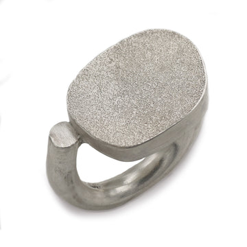 Kelda Young Textured Silver Padlock Ring