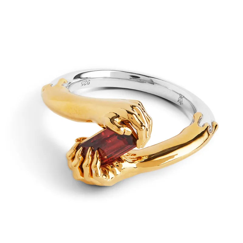 Kasun London Love On Your Hand Mozambique Garnet Ring