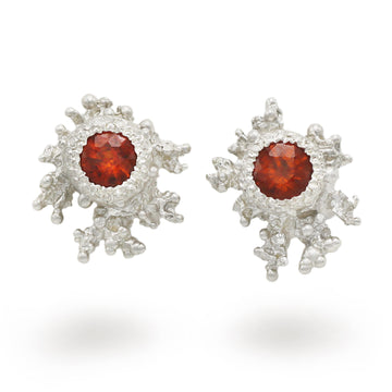 Lukas Svyba Orange Garnet Silver Magma Studs