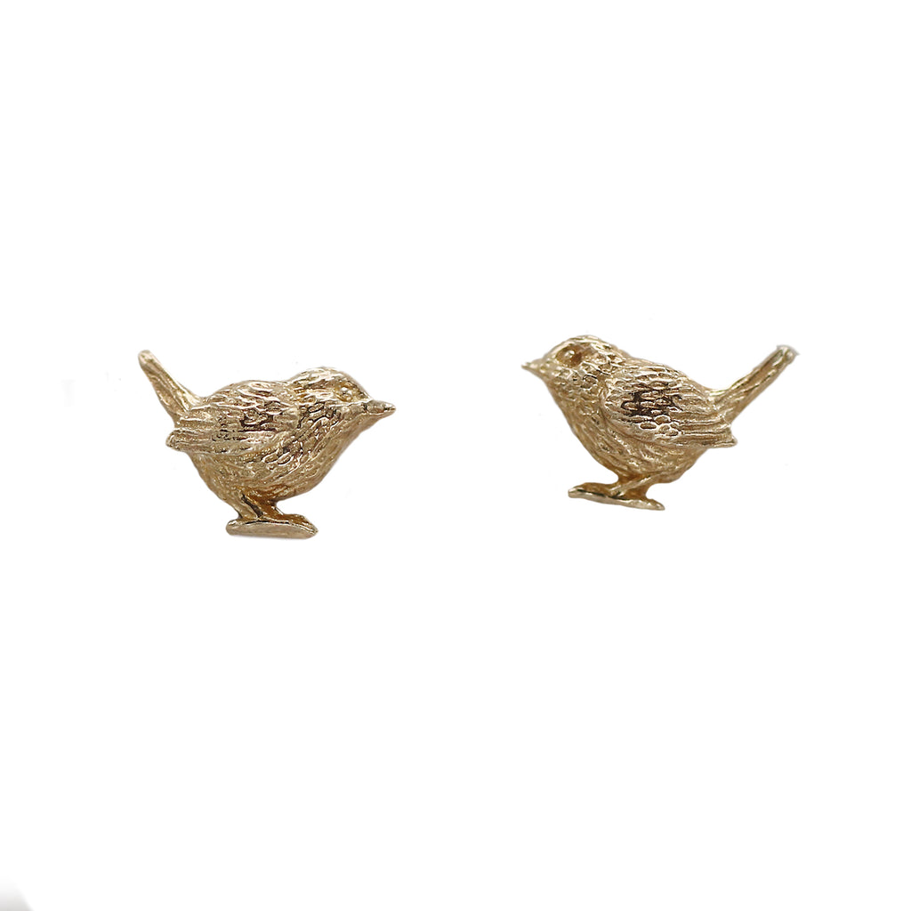 Lucy Stopes-Roe Tiny Wren Gold Earrings