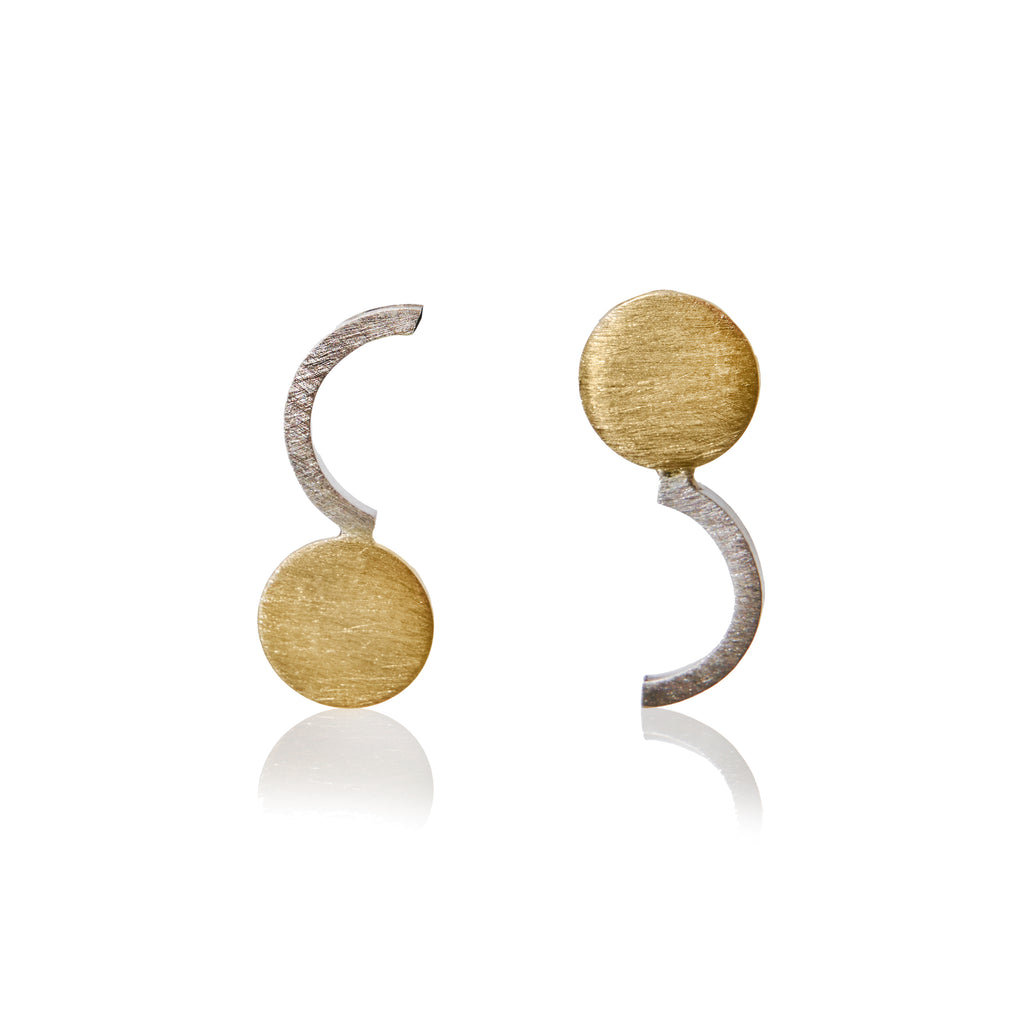 Olivia Jane Silver & Yellow Gold Geo Opposite Studs