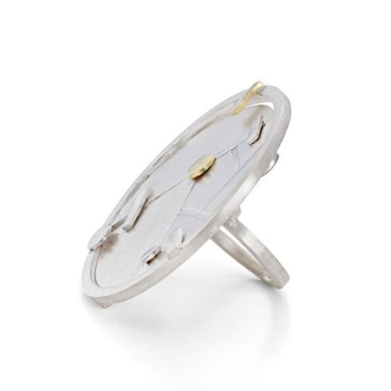 Olivia Jane Silver Geo Connections Ring with 18ct Yellow Gold