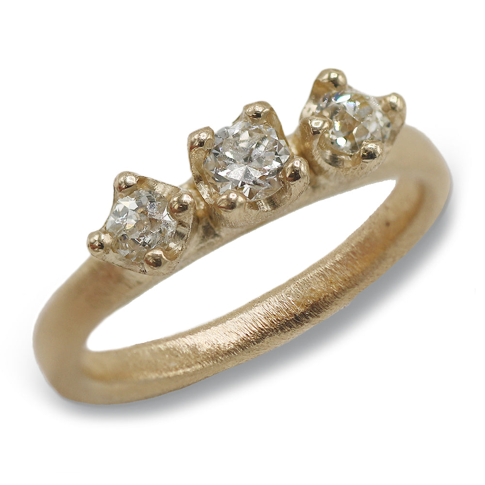 Bespoke - Trilogy Diamond Ring in Yellow Gold