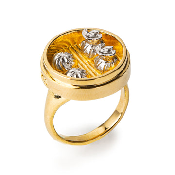 Qiang Li Dim Sum Ring in Gold-plated Silver