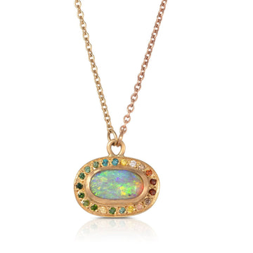 Rachel Jones Opal Jellybean & Rainbow Diamonds Necklace