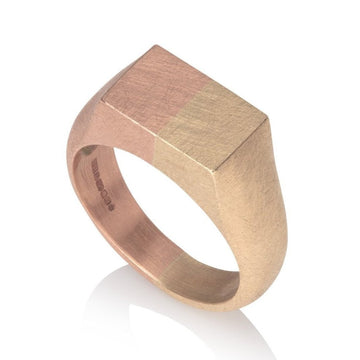 Rachel Jones Parti Signet Ring in Red and Yellow Gold