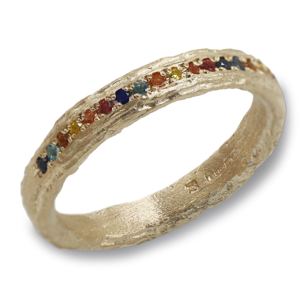 Bespoke - Half Eternity Rainbow Ring with Sapphires