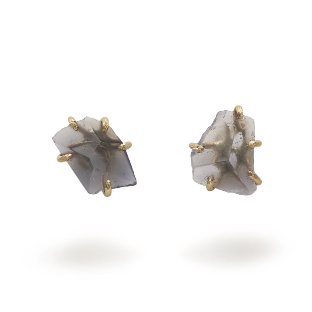 Variance Objects Iolite Yellow Gold Ear Studs