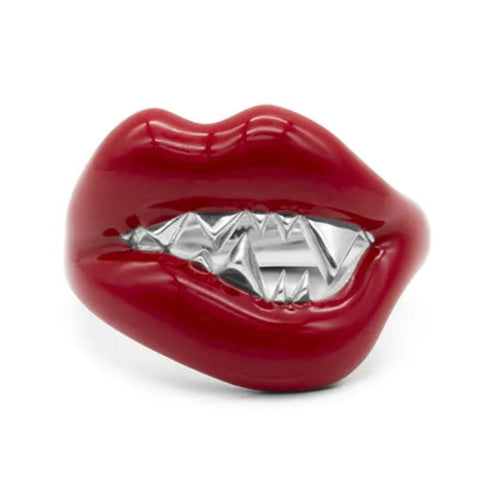 Kasun London Kiss of Desire Red Enamel Passion ring