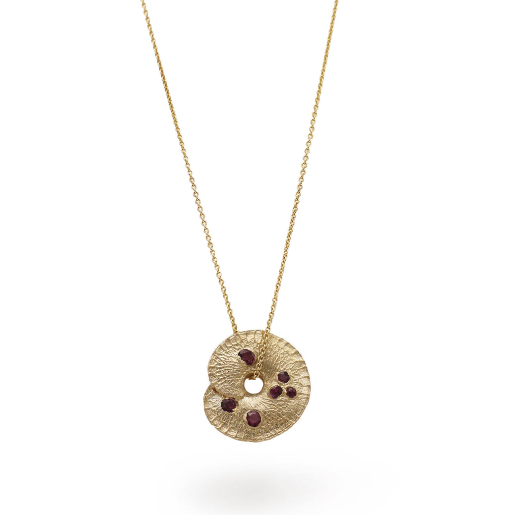 Ania Wawrzkowicz Yellow Gold Seed Pendant With Rubies