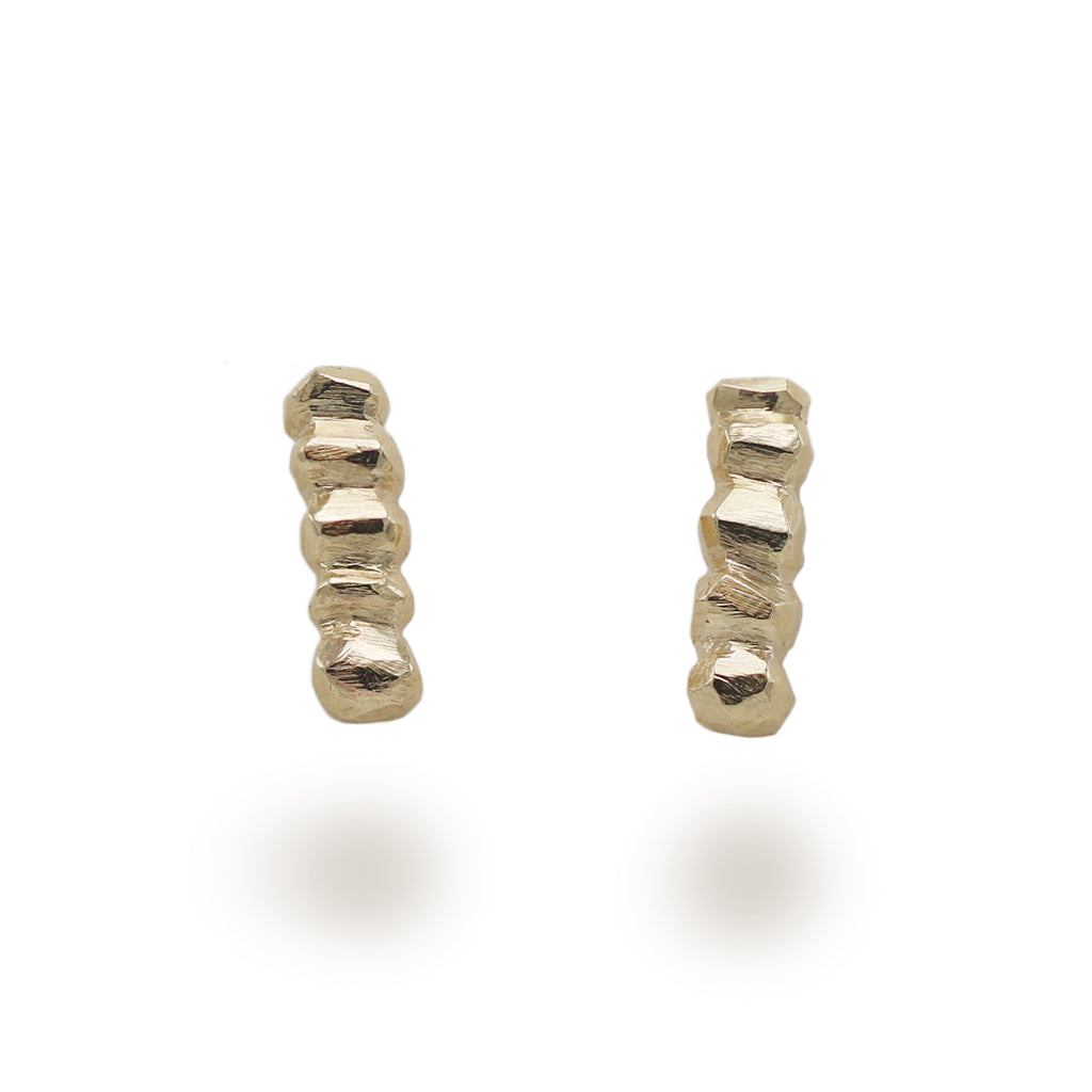 Hannah Felicity Dunne 9ct Yellow Gold Rock Bar Studs