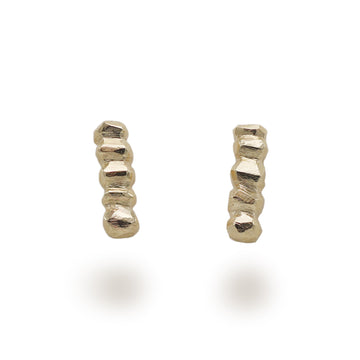 Hannah Felicity Dunne 9ct Yellow Gold Rock Bar Studs