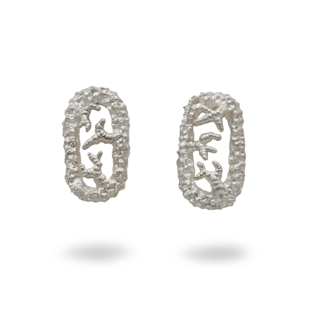 Lukas Svyba Silver Other Realms Frame Stud Earrings