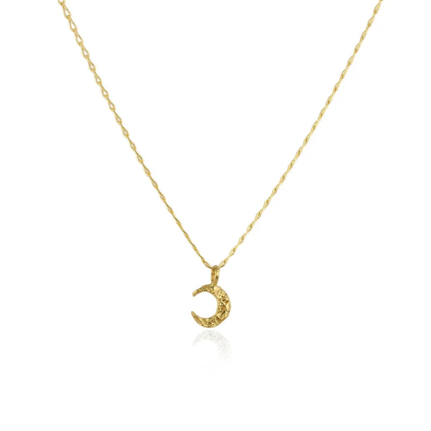 Momocreatura Micro crescent moon necklace gold plate