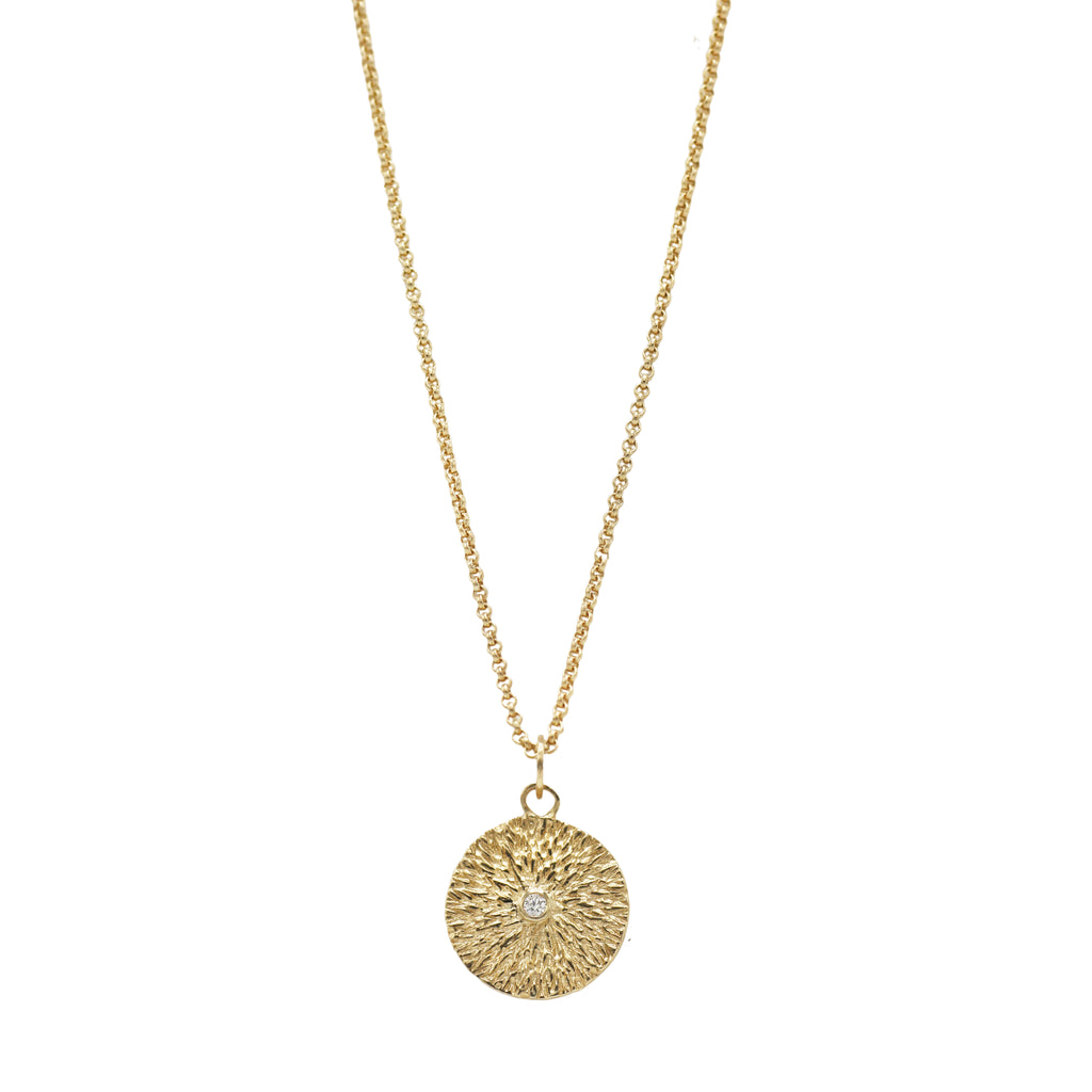 Mim Best 9ct Yellow Gold Starburst Diamond Pendant