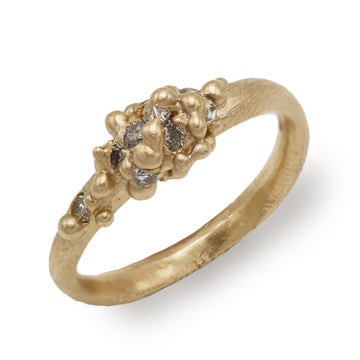 Ania Wawrzkowicz Diamond Molecule Ring in Yellow Gold