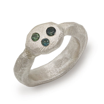 Ania Wawrzkowicz Silver Sapphire Signet Ring