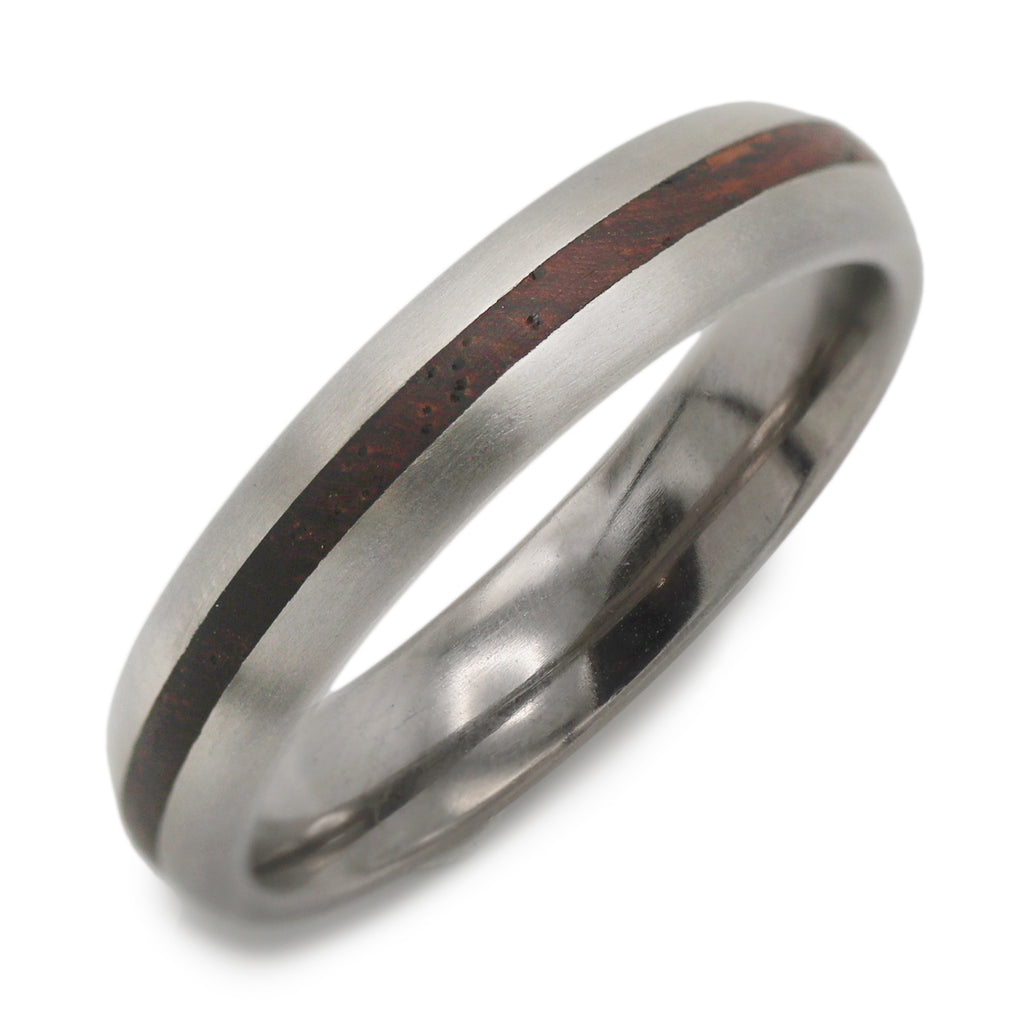 Justin Duance Mens Titanium Wooden Inlay Ring