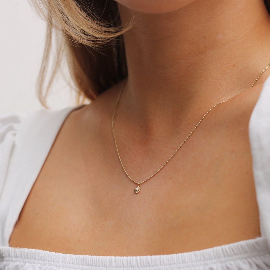 Mim Best 9ct Gold Teeny Tiny Diamond Necklace