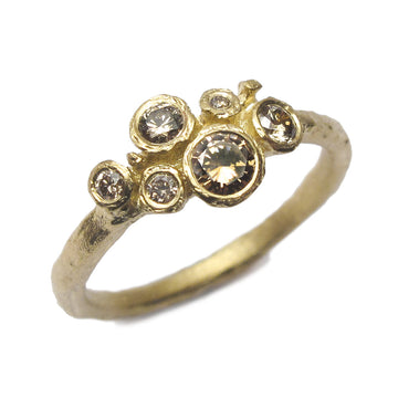 Diana Porter brown champagne multi diamond strata gold engagement ring