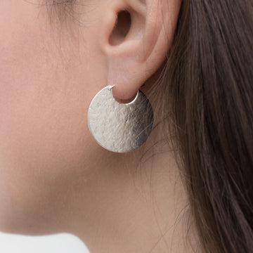 Cara Tonkin Paillette Silver Disc Hoop Earrings