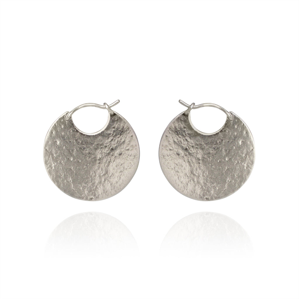 Cara Tonkin Paillette Silver Disc Hoop Earrings