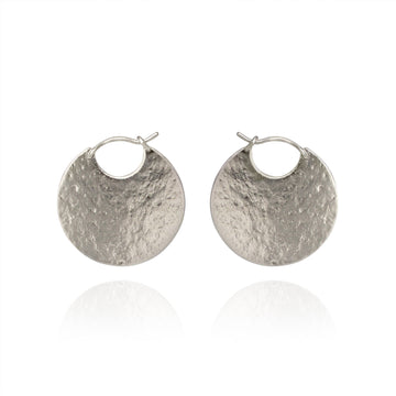 Cara Tonkin Paillette Silver Disc Hoop Earrings